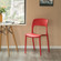 Modern Plastic Outdoor Dining Chair with Open Curved Back