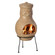 Beige Outdoor Clay Chiminea Outdoor Fireplace Maya Design Charcoal Burning Fire Pit with Sturdy Metal Stand, Barbecue, Cocktail Party, Family Gathering, Cozy Nights Fire Pit