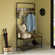 Vintage Brown Coat Rack Hall Tree with Storage for Entryway With 10 Hooks and Storage