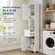 White Tall Standing Bathroom Linen Tower Storage Cabinet for Bathroom and Vanity