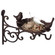 Outdoor Garden Wall Mounted Hanging Iron Bird Bath and Feeder Decor, Bronze
