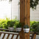 Decorative Metal Hanging Planter with Tree Pots for Flowers, White and Black