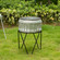 Silver Galvanized Metal Ice Bucket Beverage Cooler Tub with Stand