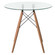 Round Clear Glass Top Accent Dining Table with 4 Beech Solid Wood Legs | Modern Space Saving Small Leisure Circle Desk 31.5" Dia x 29.25" H for Kitchen Dining Room, Living Room