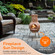 Beige Outdoor Clay Chiminea Outdoor Fireplace Sun Design Charcoal Burning Fire Pit with Sturdy Metal Stand, Barbecue, Cocktail Party, Family Gathering, Cozy Nights Fire Pit