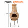 Outdoor Clay Chiminea Fireplace Sun Design Wood Burning Fire Pit with Sturdy Metal Stand, Barbecue, Cocktail Party, Cozy Nights Fire Pit