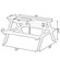 Convertible Wooden Sand and Water Table for your Toddlers Outdoor Playset Featuring 2 Play Box and a Removable Top that Transforms into Kids Picnic Table