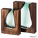 Pair of 10 and 12-Inch Wood and Glass Inlay Vases - Merging the Natural Warmth and Texture of Wood with the Elegance and Color of Glass, Perfect for Enhancing Home Decor, Office Desk and Kitchen Table