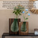 Pair of 10 and 12-Inch Wood and Glass Inlay Vases - Merging the Natural Warmth and Texture of Wood with the Elegance and Color of Glass, Perfect for Enhancing Home Decor, Office Desk and Kitchen Table