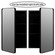 Basicwise Multi-Purpose Aluminum Bathroom Storage Medicine Cabinet - Beveled Edge Mirror and Sleek Round Corner Frame with 2 Adjustable Shelves, Recessed or Surface Mount Installation, Black Finish