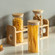 Basicwise 3 Pcs 30oz Glass Jars with Bamboo Shelf for Storing Ground Coffee, Sugar, Beans and Grains, Airtight Canisters for Nuts, Pasta, Flour and Tea Bags - Ideal for Kitchen and Pantry Organization