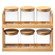 Basicwise Versatile Set of Bamboo Spice Rack and Glass Jars with Lid – Perfect for Countertop Storage in Kitchens to Keep Seasoning Containers Neatly Displayed and Easily Accessible