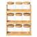 Basicwise Versatile Set of Bamboo Spice Rack and Glass Jars with Lid – Perfect for Countertop Storage in Kitchens to Keep Seasoning Containers Neatly Displayed and Easily Accessible