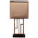 Table Lamp, Decorative Metal Table Lamp with Gold Modern Stand and Brown Silk Lampshade 17 Inch, Unique Lamp for Home Decor Living Room or Bedroom"