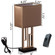 Table Lamp, Decorative Metal Table Lamp with Gold Modern Stand and Brown Silk Lampshade 17 Inch, Unique Lamp for Home Decor Living Room or Bedroom"