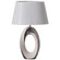 Table Lamps, Decorative Ceramic Table Lamp 19 inch, with Silver and White Oval Stand and White Cotton Lampshade, Unique Lamp for Home Decor Living Room or Bedroom,"