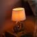 Table Lamps, 16" Decorative Ceramic Table Lamp, with Reflecting Silver and Pink Circular Stand and White Cotton Lampshade, Unique Lamp for Living Room or Bedroom"