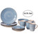 Spin Wash Dinnerware Dish Set | Mugs, Salad and Dinner Plates and Bowls Sets, High Quality Dishes with Highly Chip and Crack Resistant, Dishwasher and Microwave Safe