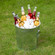Gardenised Round Galvanized Steel Trash Can with Lid and handles Durable Metal Storage Bucket for Backyard Lawn Garden and Yard Use Weather-Resistant Garbage Can for Indoor and Outdoor