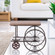 Vintiquewise Industrial Wagon Style Coffee Table with Rustic Wood Top Large Spoke Rolling Wheels Mesh Shelf Functional End Table and Magazine Holder for Living Room Lounge Office Den or Home Bar