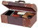 Vintage Inspired Decorative Wooden Treasure Chest and Shoe Box with Handle and Strap Ideal as Keepsake Box, Jewelry Box, Photo Storage Box for Shelves, Dresser or Table Top