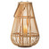 Vintiquewise Handwoven Bamboo Lantern Candle Holder with Glass Insert and Rope Handle – Farmhouse Design Hanging or Tabletop Lamp for Indoor and Outdoor Home Decor Shelves and Entryway Display