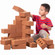 ShpilMaster EVA Foam Sensory Stacking Red Brick Blocks Rectangular Form for Layout Demonstrations Hands-On Play Arrangement Creative Design and Structural Display Applications