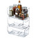 Basicwise Set of 3 Open-Front Clear Storage Bins with Easy-Grip Handles Stackable Transparent Plastic Organizer Container for Pantry Cabinet Refrigerator Drawers Closets & Shelf Organization