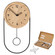 Clockswise 16-Inch Decorative Wall Clock Step Movement Mechanism Metal Frame Wooden Dial and Pendulum Design Battery-Operated Timepiece for Living Room Hallway or Office Décor