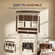Basicwise 62" Queen Storage Headboard with Open Shelving and Built-In Cable Management Multi-Section Organizer for Books Devices and Nighttime Essentials Space-Saving Bedroom Setup for Easy Access