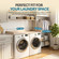 Basicwise 58-Inch Washer and Dryer Countertop with Raised Edges, Laundry Machine Topper Organizer Shelf, Over Washer and Dryer Storage Counter for Folding Clothes and Laundry Room Organization, Brown