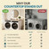 Basicwise 58-Inch Washer and Dryer Countertop with Raised Edges, Laundry Machine Topper Organizer Shelf, Over Washer and Dryer Storage Counter for Folding Clothes and Laundry Room Organization, Brown