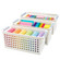 White Rectangular Plastic Shelf Organizer Basket with Handles