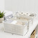 White Rectangular Plastic Shelf Organizer Basket with Handles