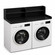 Basicwise 54" Washer and Dryer Countertop Organizer Rack with Raised Split-Level Shelf Laundry Machine Topper Folding Clothes Surface Space-Saving Storage Solution for Organized Laundry Rooms