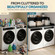 Basicwise 54" Washer and Dryer Countertop Organizer Rack with Raised Split-Level Shelf Laundry Machine Topper Folding Clothes Surface Space-Saving Storage Solution for Organized Laundry Rooms