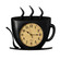 Clockswise Coffee Cup Wall Clock Battery-Operated Quartz Timepiece Decorative Accent for Kitchen Coffee Bar Cafe Restaurant Dining Room and Breakfast Nook, Ideal for Home & Office Decor