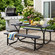 Gray Outdoor Picnic Table Set with Benches, Woodgrain Plastic Patio Table with Sturdy Metal Frame, Weather-Resistant Backyard Picnic Bench Table for Any Outdoor Space, Seats 6