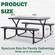 Gray Outdoor Picnic Table Set with Benches, Woodgrain Plastic Patio Table with Sturdy Metal Frame, Weather-Resistant Backyard Picnic Bench Table for Any Outdoor Space, Seats 6