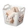 Flexible Plastic Carry Laundry Basket Holder Square Storage Hamper with Side Handles