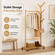 Basicwise Bamboo Garment Rack with Hanging Rod, Hooks & Bottom Shoe Shelf