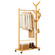 Basicwise Bamboo Garment Rack with Hanging Rod, Hooks & Bottom Shoe Shelf