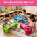 Basicwise 2-Pack Activity Desk Tables with Cup Holders & Storage