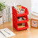 Basicwise Red & Green Stackable Easy-Access Storage Organizer Basket