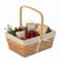 12 Inch Rectangular Woodchip Picnic Basket Lined with White Fabric