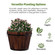 Rustic Wooden Whiskey Barrel Planter with Durable Medal Handles and Drainage Holes - Perfect for Indoor and Outdoor Plants, Herbs, and Vegetables