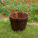 Rustic Wooden Whiskey Barrel Planter with Durable Medal Handles and Drainage Holes - Perfect for Indoor and Outdoor Plants, Herbs, and Vegetables