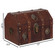 Antique Wooden Pirate Chest with Lion Rings and Lockable Latch