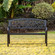 Gardenised Black Patio Garden Park Yard 50 in. Outdoor Steel Bench Powder Coated with Cast Iron Back