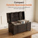 Distressed Black Medium Wooden Storage Trunk